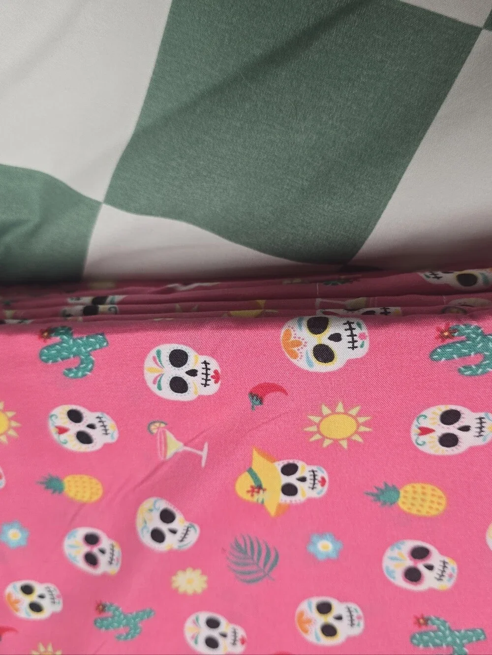 Pink Sugar Skull Print Flat Sheet